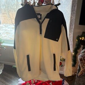 Hurley Black and Cream Zip-Up Sweater